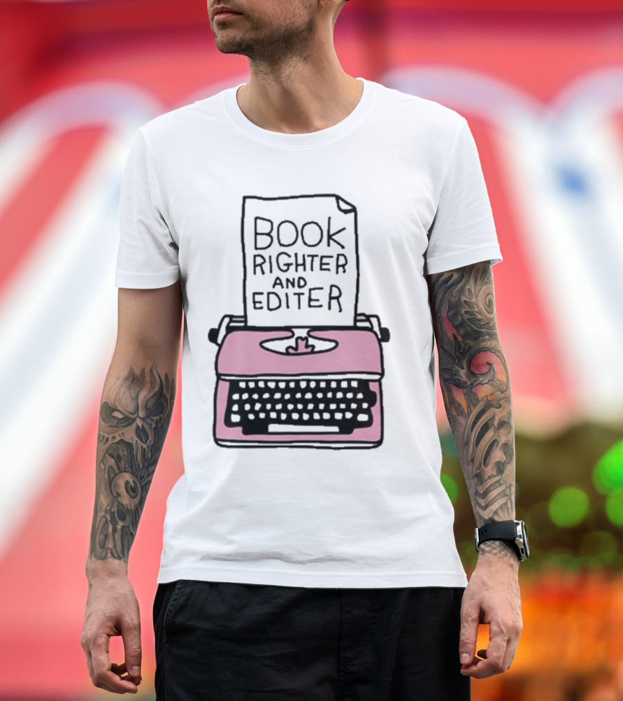 Zoe Bread Book Righter and Editer Pink Typewriter T-Shirt