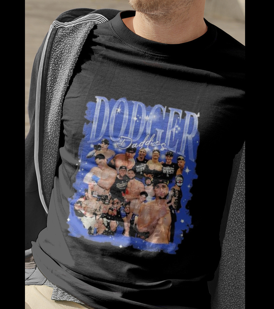 Dodger Daddies Starry Blue Team Icons Compilation T-Shirt