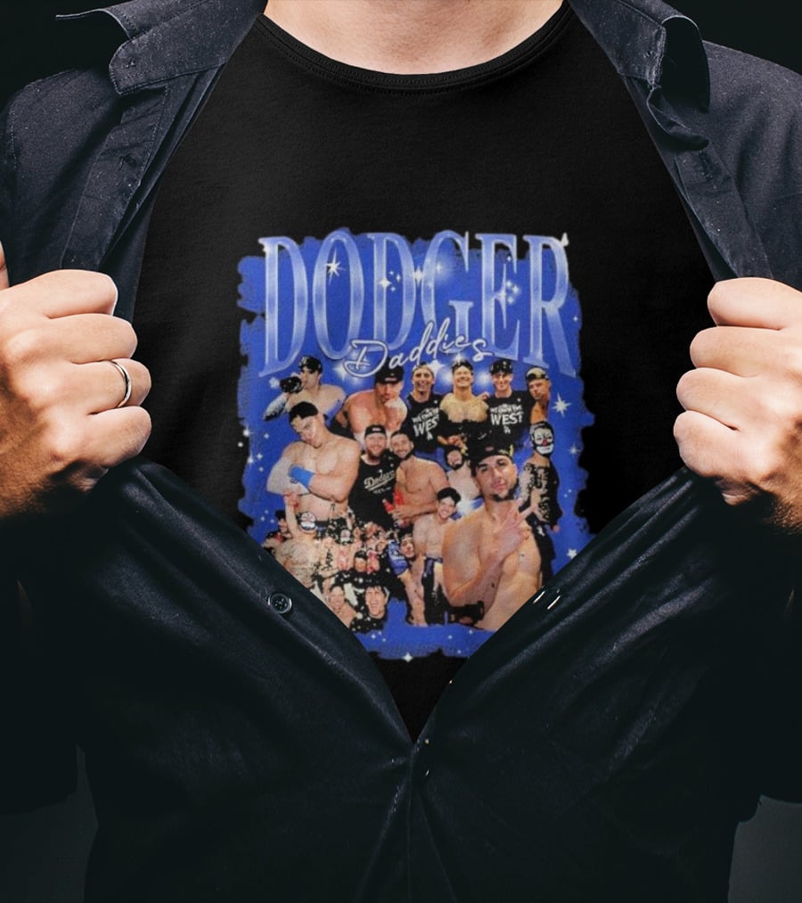Dodger Daddies Starry Blue Team Icons Compilation T-Shirt