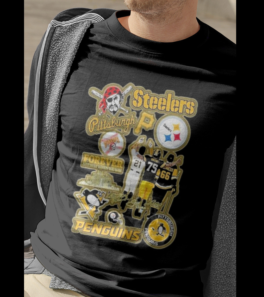 Steelers Penguins Pittsburgh Forever Fan Sports Icons And Passion T-Shirt