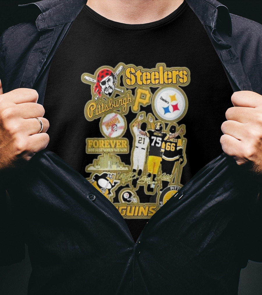 Steelers Penguins Pittsburgh Forever Fan Sports Icons And Passion T-Shirt