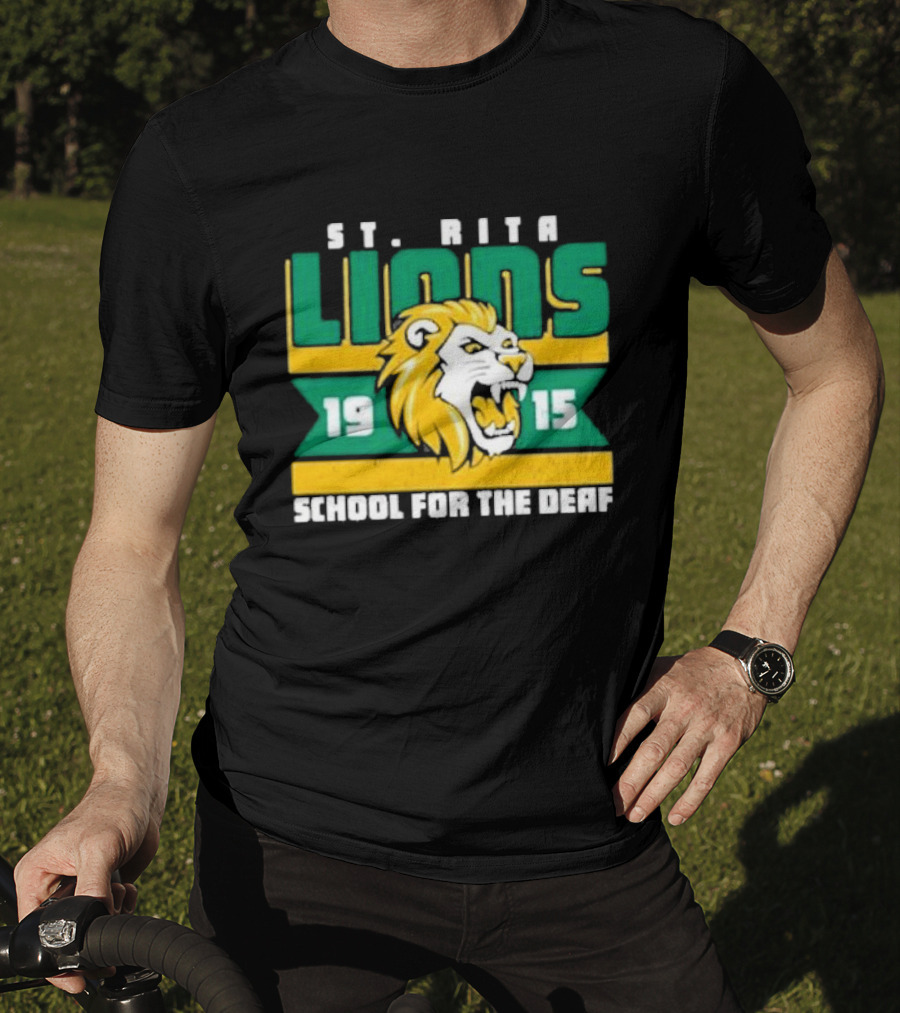 St. Rita Lions 1915 School For The Deaf Roaring Lion Emblem T-Shirt