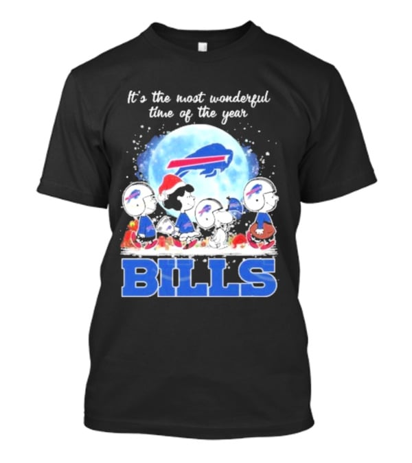 It's The Most Wonderful Time Of The Year Buffalo Bills Peanuts Football Holiday T-Shirt