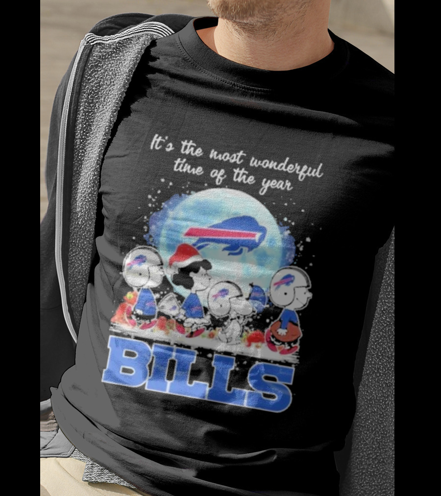 It's The Most Wonderful Time Of The Year Buffalo Bills Peanuts Football Holiday T-Shirt