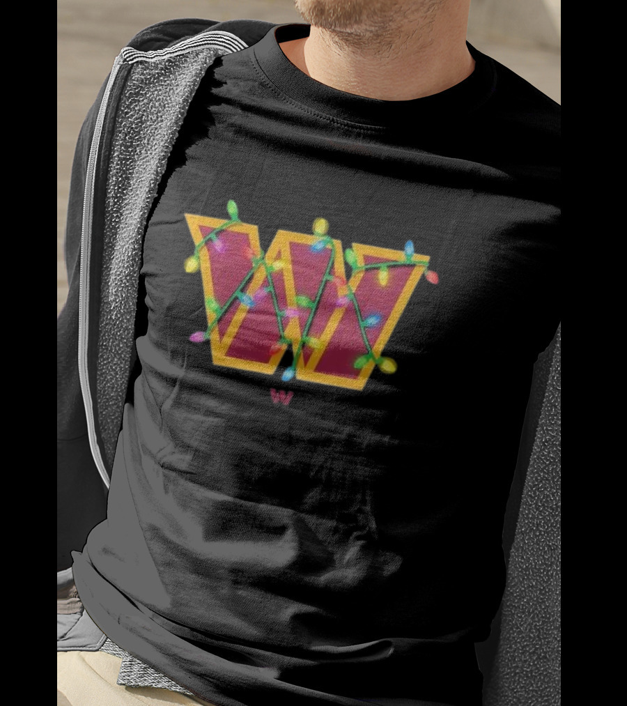 Washington Commanders W Holiday Lights Christmas T-Shirt