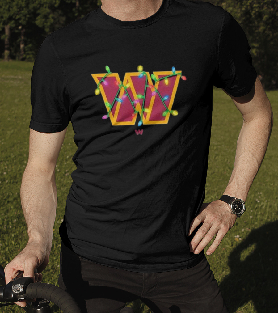 Washington Commanders W Holiday Lights Christmas T-Shirt