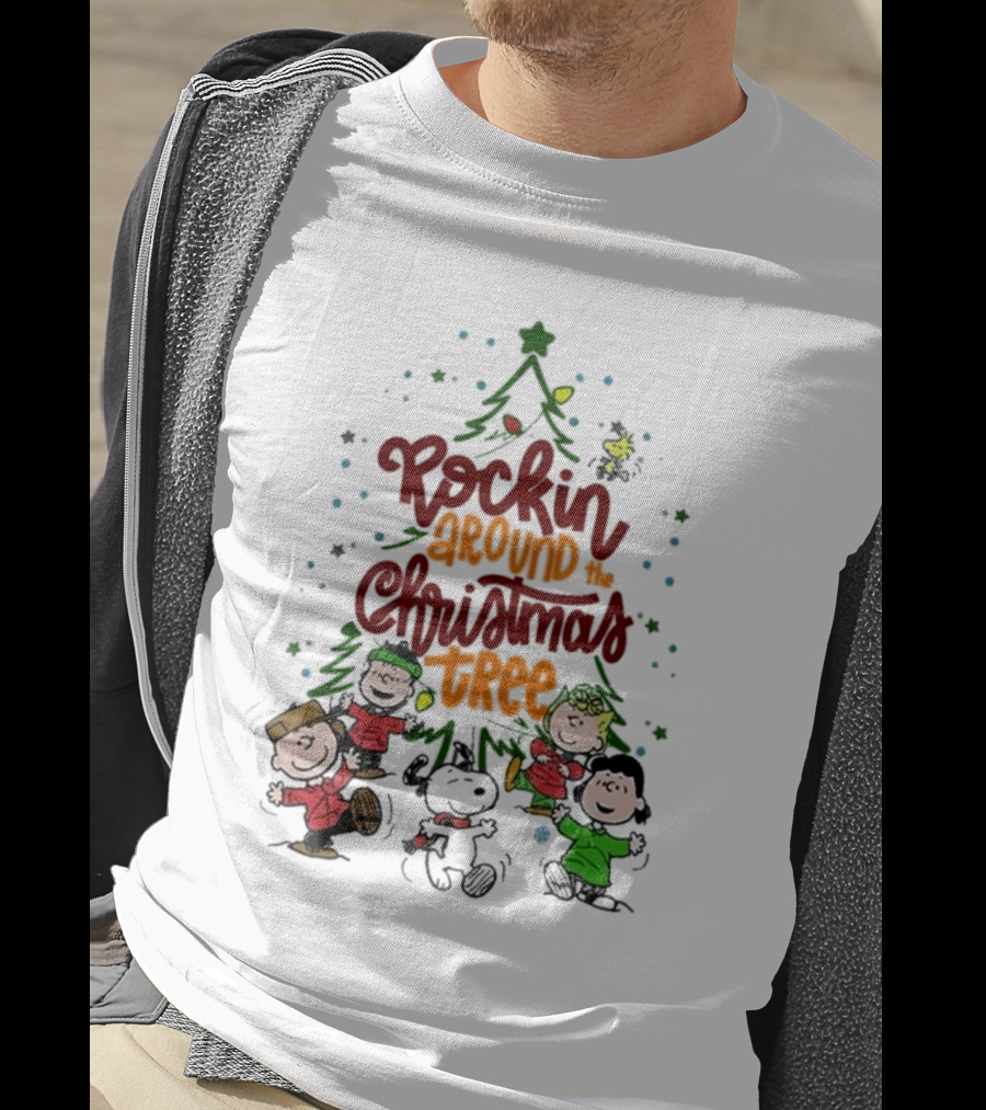 Snoopy Rockin Around The Christmas Tree Merry Christmas T-Shirt