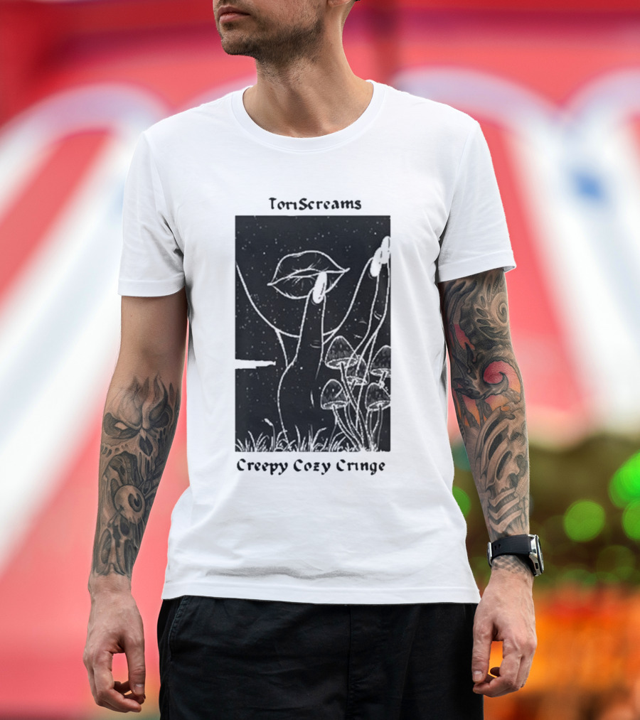 ToriScreams Creepy Cozy Cringe Lips Mushrooms Stars T-Shirt