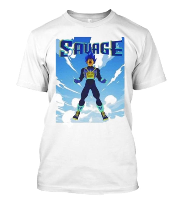 Vegeta Blue Saiyan Savage Super Warrior Transformation Scene T-Shirt