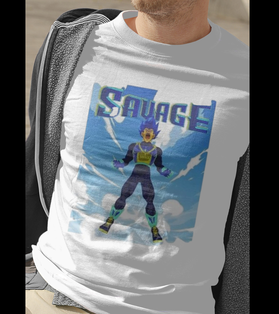 Vegeta Blue Saiyan Savage Super Warrior Transformation Scene T-Shirt
