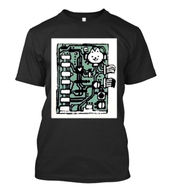 Cat Circuit Board Internals Of Electronics T-Shirt