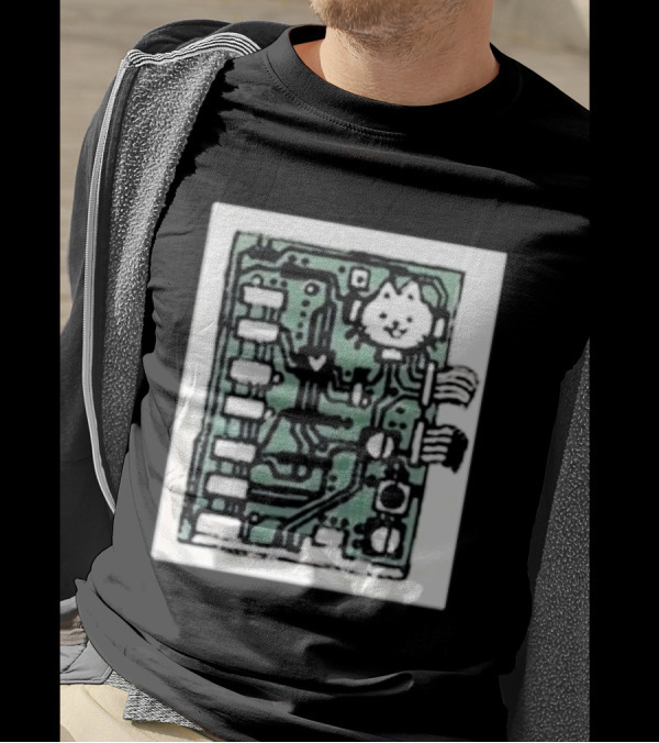 Cat Circuit Board Internals Of Electronics T-Shirt