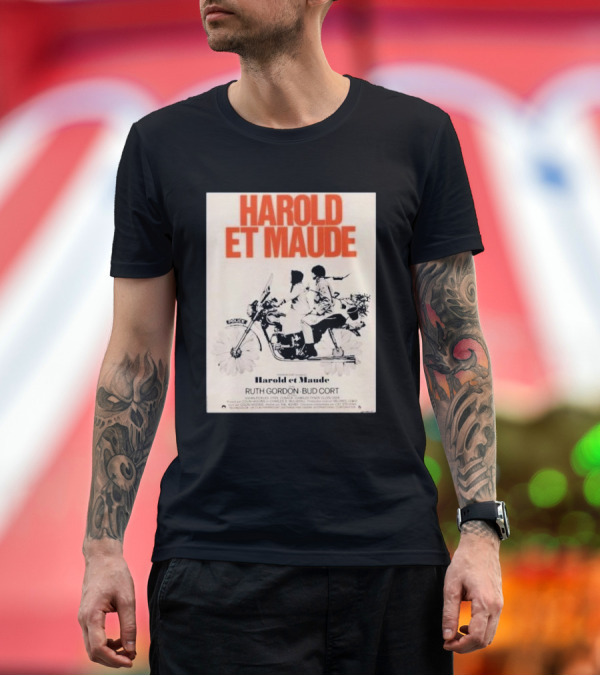 Premium T-Shirt: HAROLD ET MAUDE RUTH GORDON BUD CORT FRENCH MOVIE T-Shirt HAROLD ET MAUDE RUTH GORDON BUD CORT FRENCH MOVIE T-Shirt