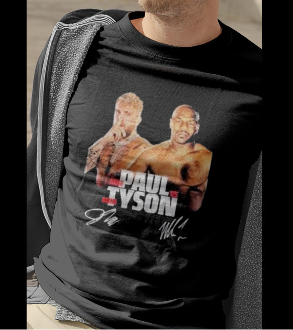 Jake Paul Vs Mike Tyson Global Live Sports Event With Signatures T-Shirt