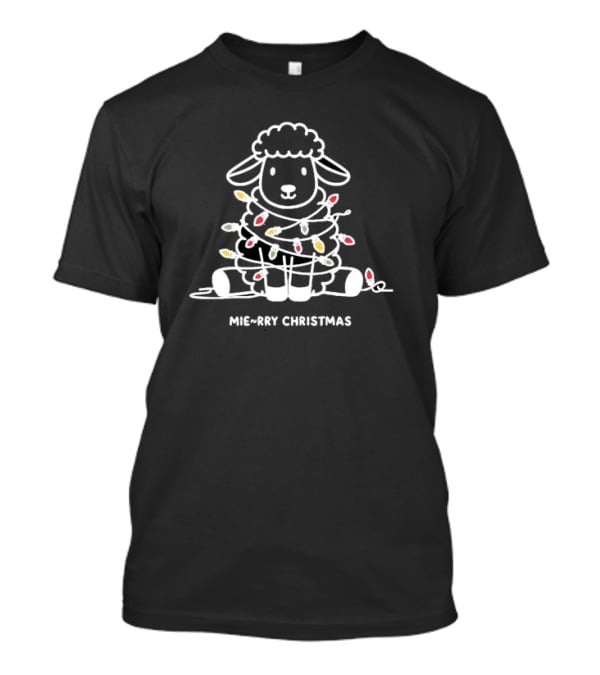 Mierry Christmas Sheep Wrapped In Lights T-Shirt