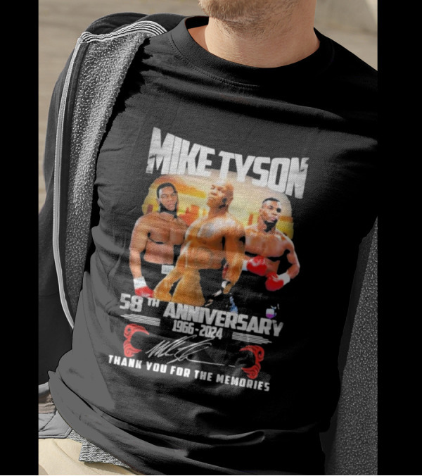 Mike Tyson 58th Anniversary 1966-2024 Thank You For The Memories T-Shirt