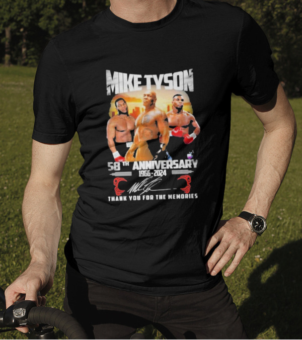 Mike Tyson 58th Anniversary 1966-2024 Thank You For The Memories T-Shirt