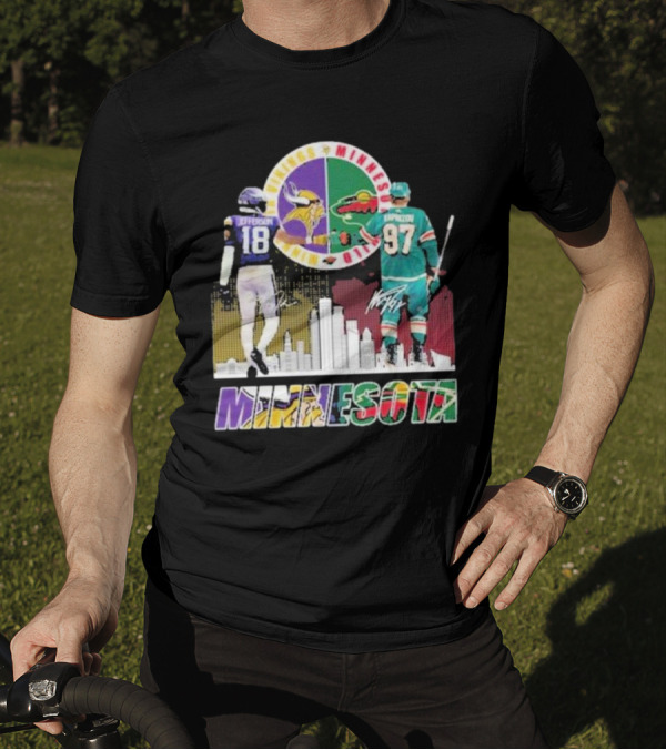 Minnesota Vikings Justin Jefferson Minnesota Wild Kirill Kaprizov Minnesota Proud T-Shirt