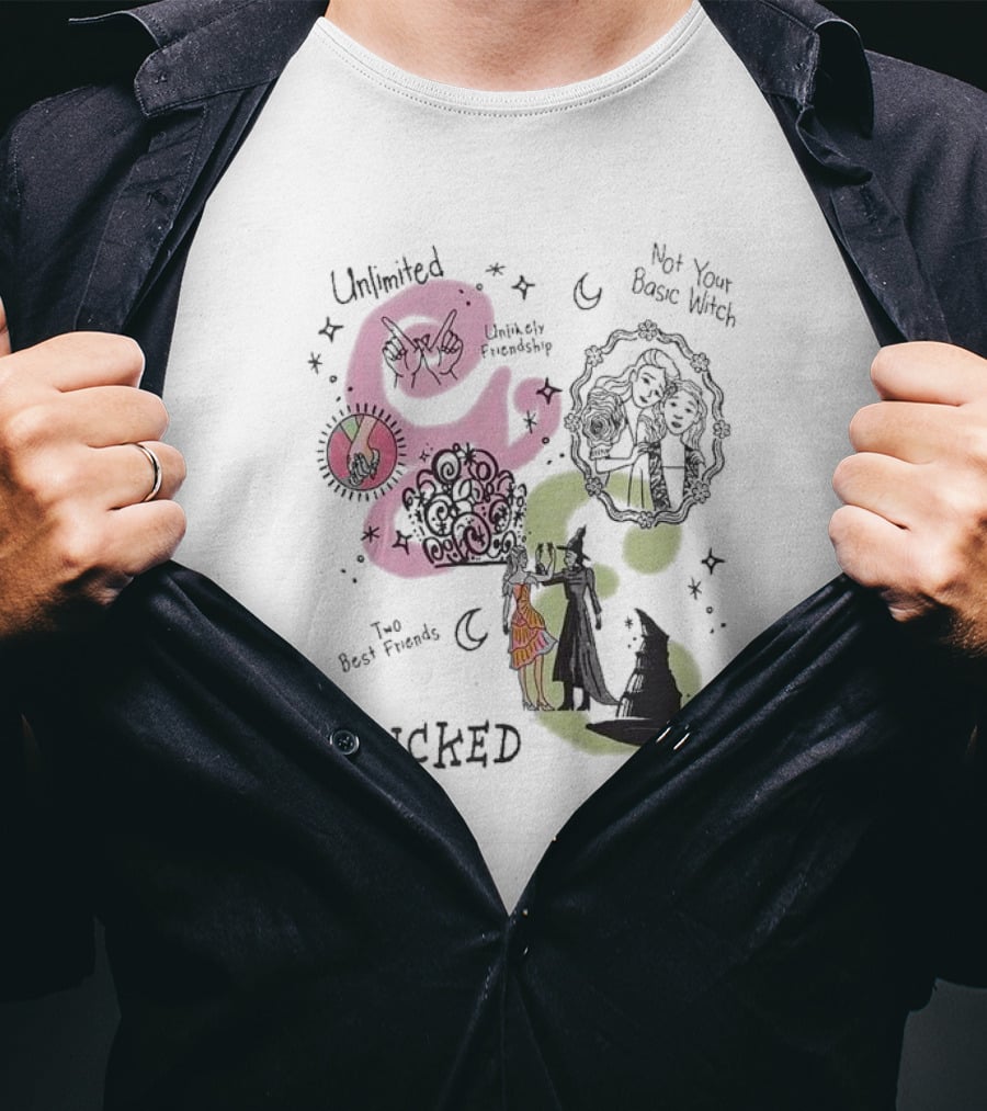 Unlimited Not Your Basic Witch Two Best Friends Wicked Unlikely Friendship T-Shirt