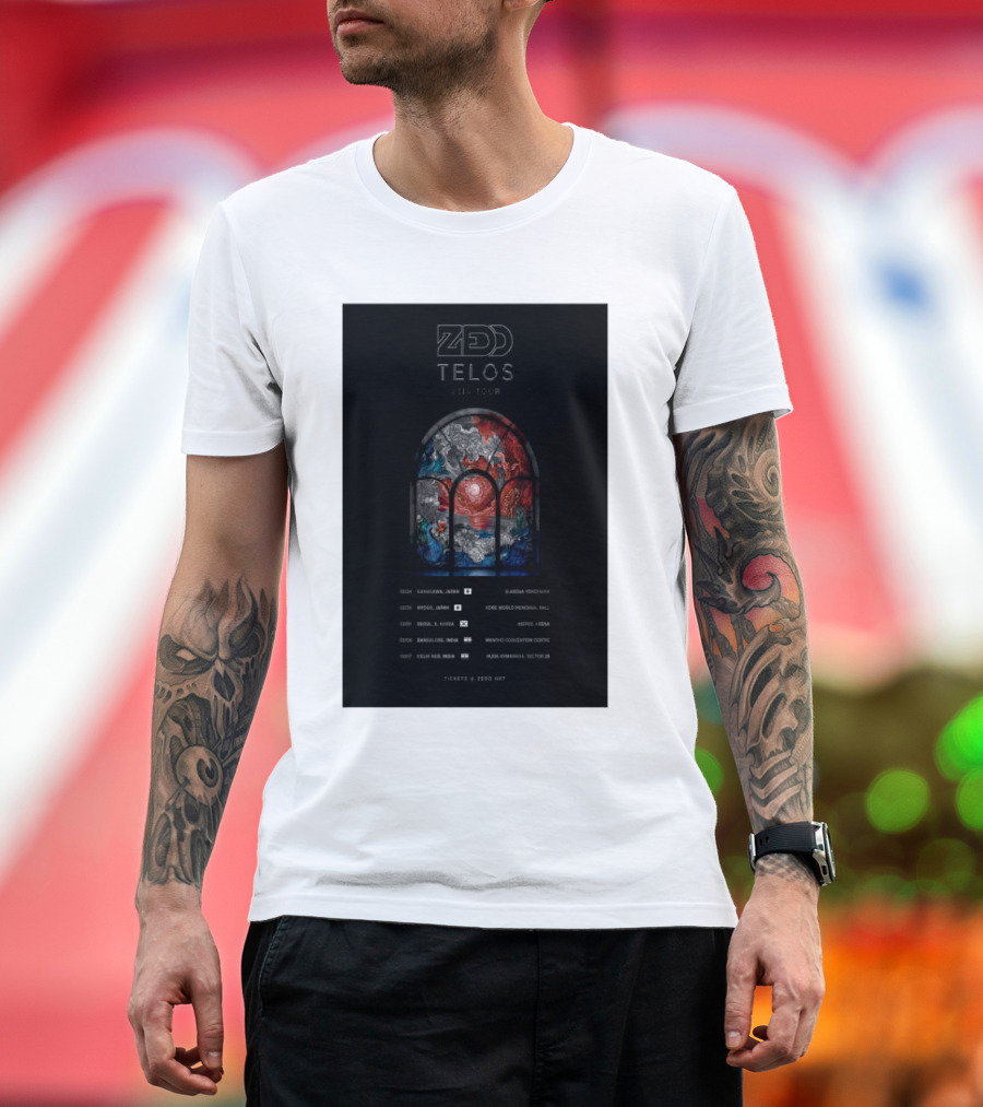 Zedd Telos Asia Tour 2025 Stained Glass Concert Dates and Locations T-Shirt