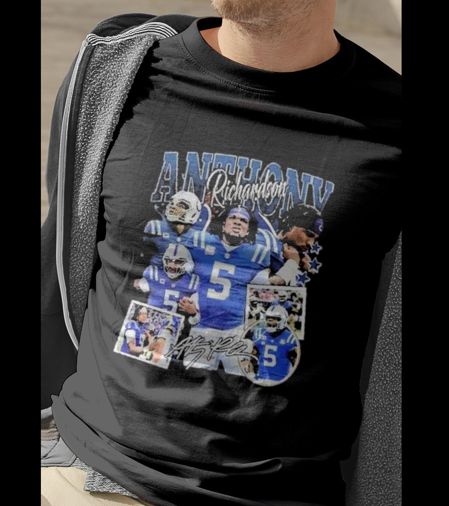 Anthony Richardson Indianapolis Colts Quarterback Number 5 Football Collage T-Shirt