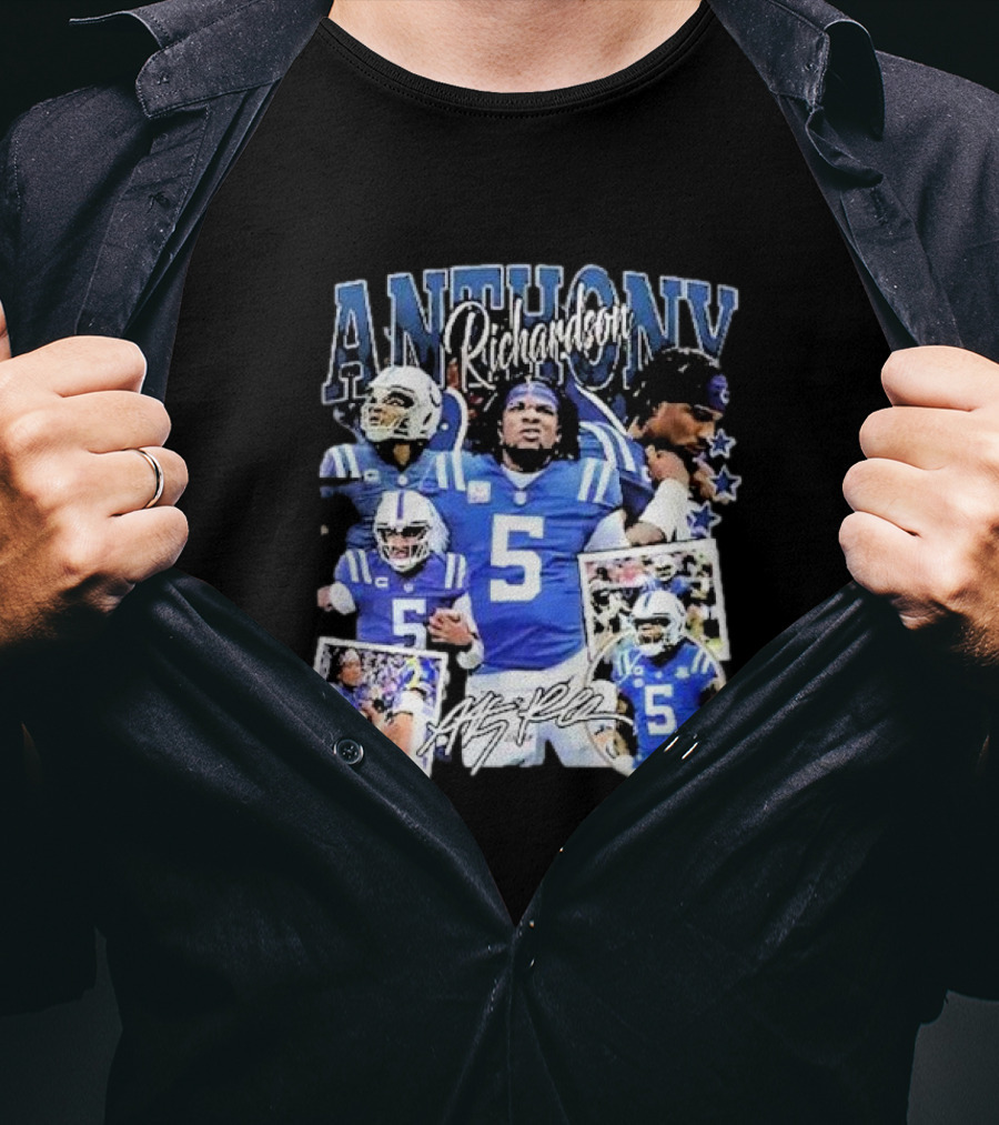 Anthony Richardson Indianapolis Colts Quarterback Number 5 Football Collage T-Shirt