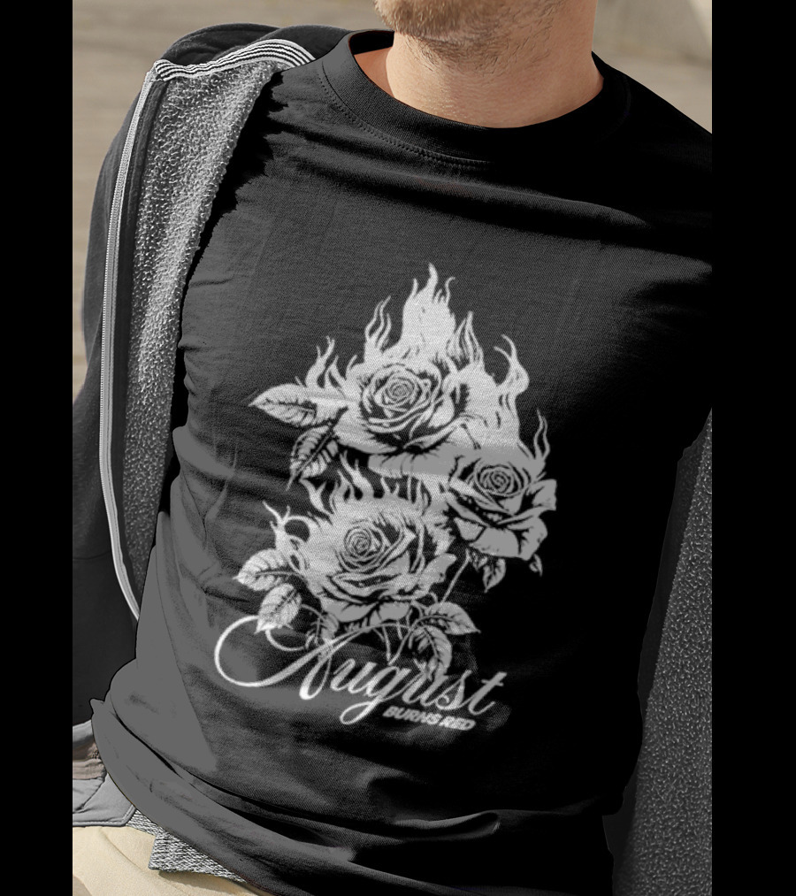 August Burns Red Burning Roses Fiery Floral T-Shirt