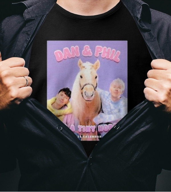 Dan And Phil And A Tiny Horse 2025 Calendar T-Shirt