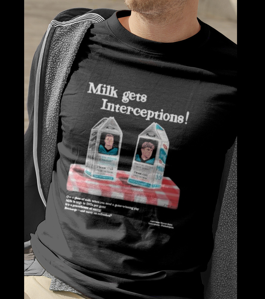 Milk Gets Interceptions Football Game-Winning Play Energy Drink Philadelphia T-Shirt