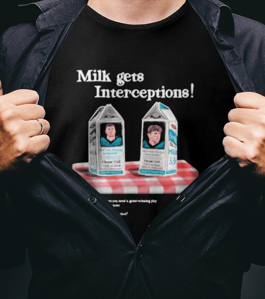 Milk Gets Interceptions Football Game-Winning Play Energy Drink Philadelphia T-Shirt
