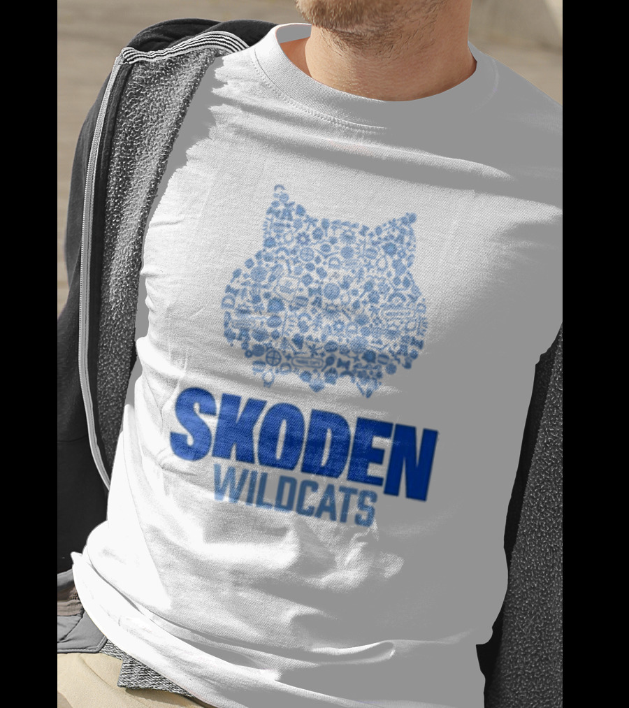 Skoden Wildcats Blue Emblem With Symbols T-Shirt