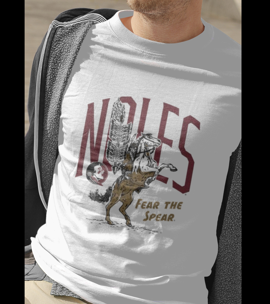 Homefield Men’s Noles Osceola And Renegade Fear The Spear Logo And Horse T-Shirt