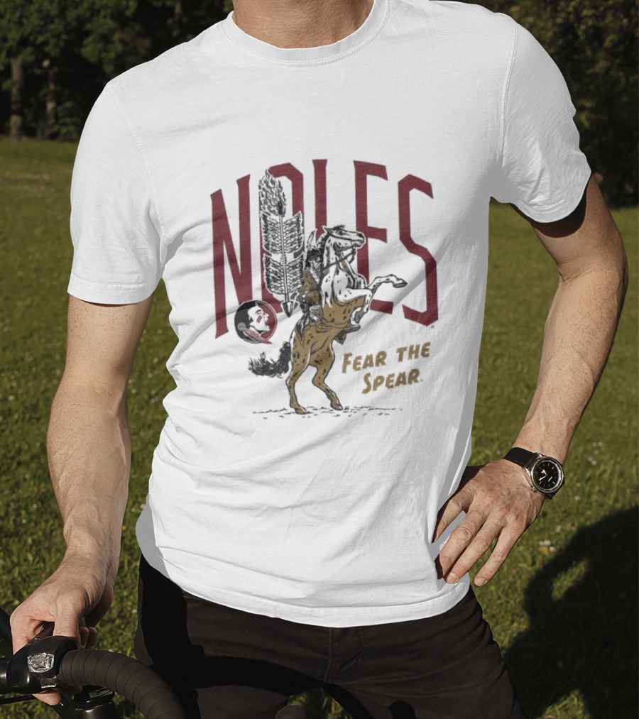 Homefield Men’s Noles Osceola And Renegade Fear The Spear Logo And Horse T-Shirt