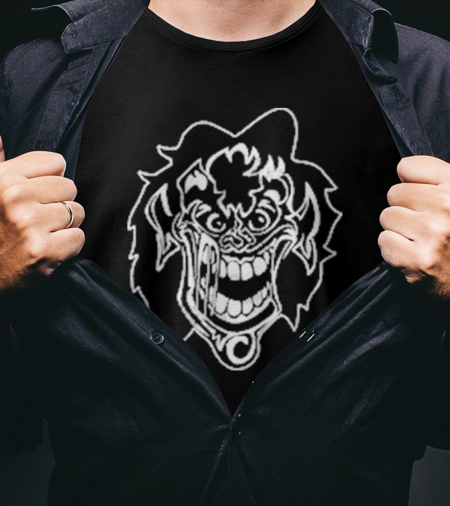 Black And White Mr Bones Joker Face T-Shirt
