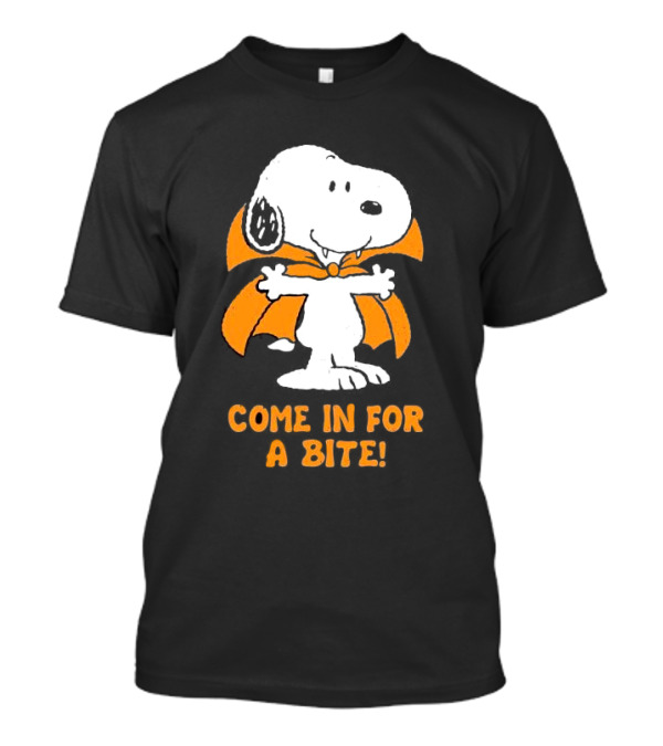 Peanuts Snoopy Vampire Come In For A Bite Halloween Costume T-Shirt
