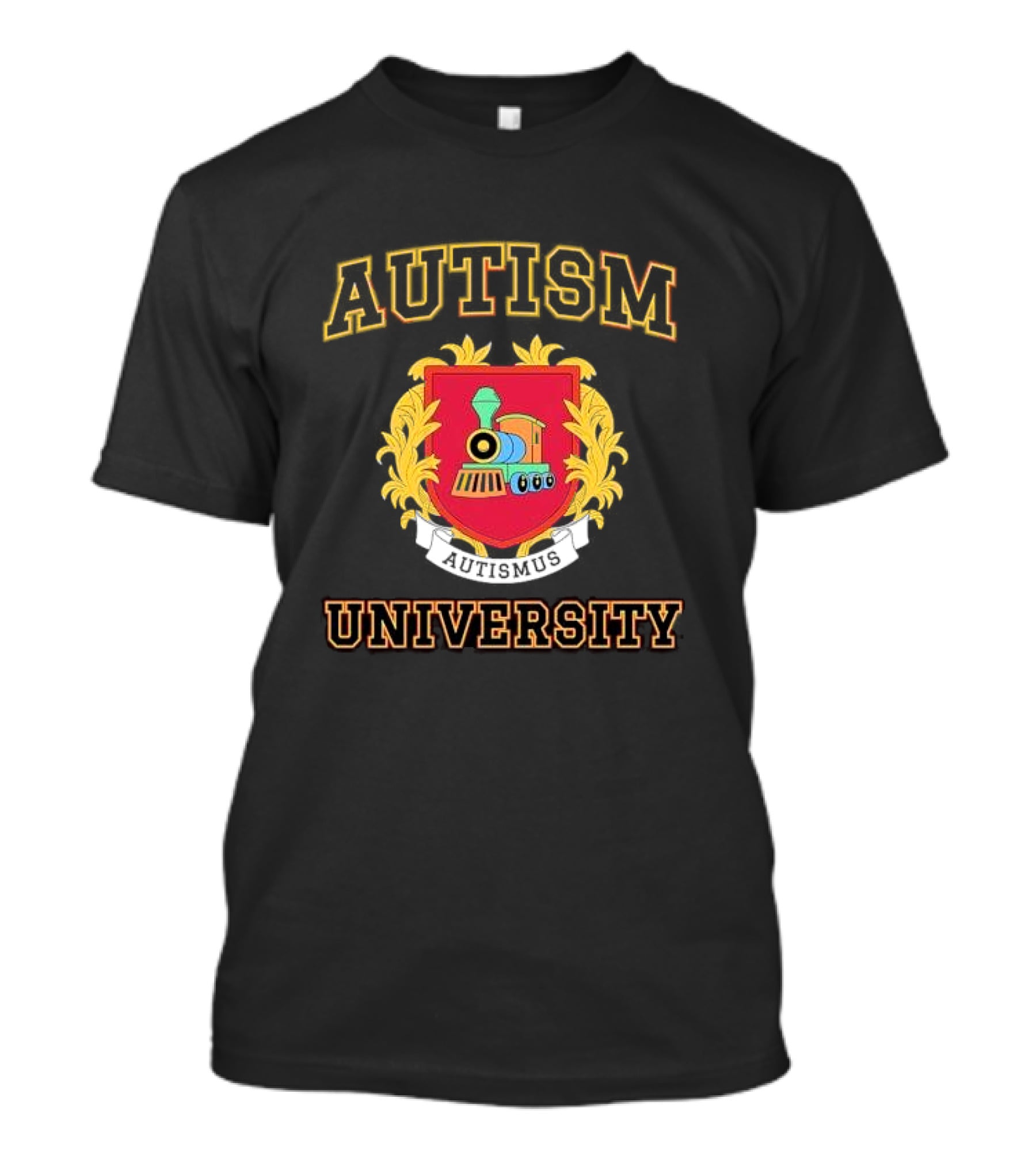Autismus Autism University Train Emblem Crest T-Shirt