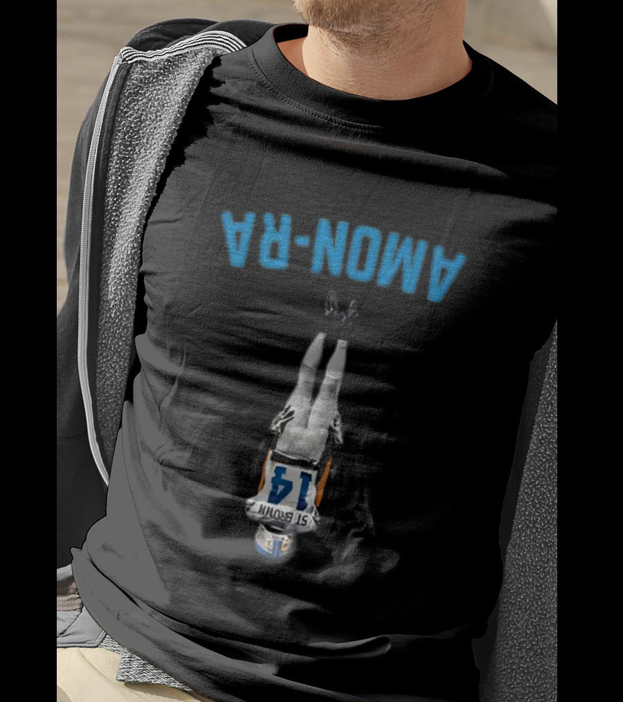 Amon-Ra St. Brown 14 Middle Finger T-Shirt