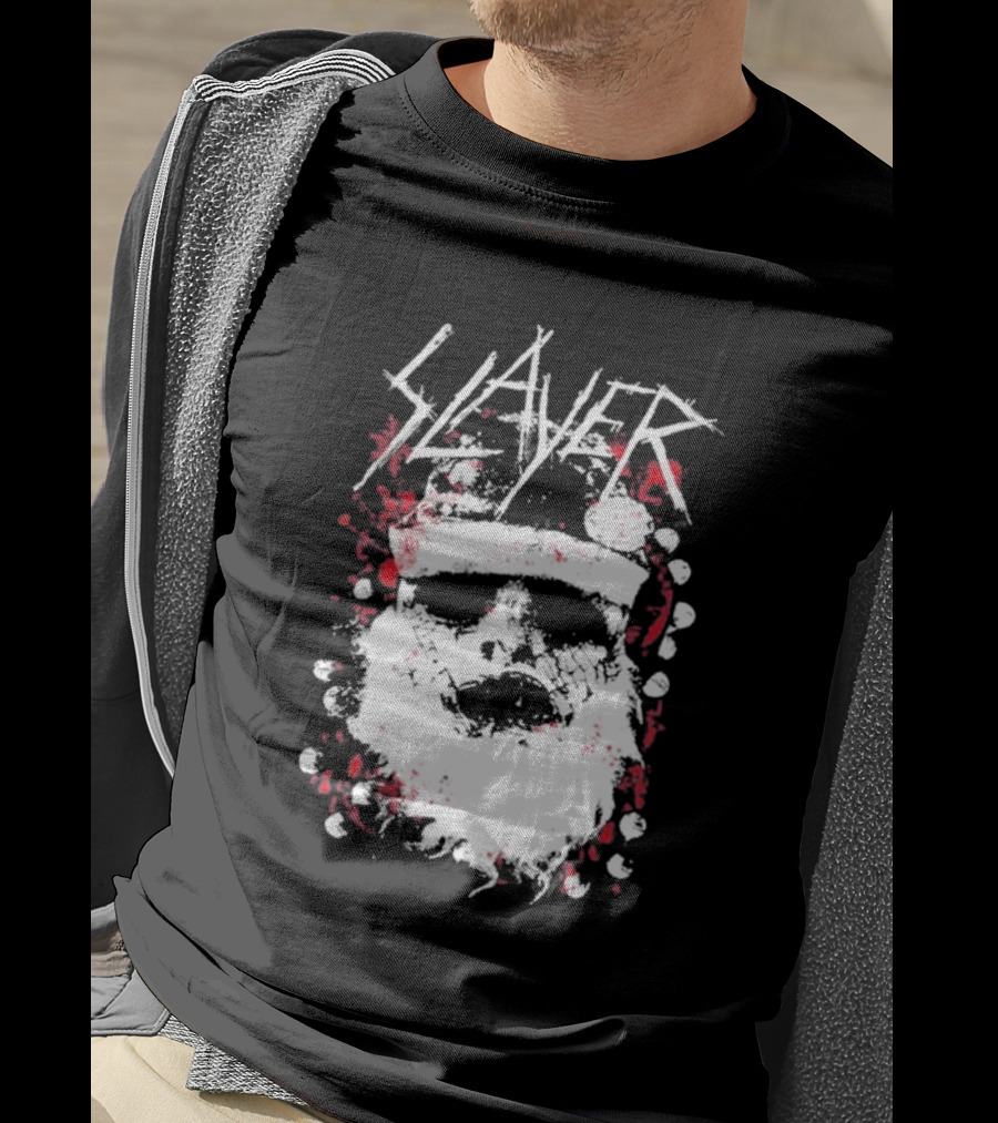 Slayer Dead Skin Santa Skull Iconic Holiday T-Shirt