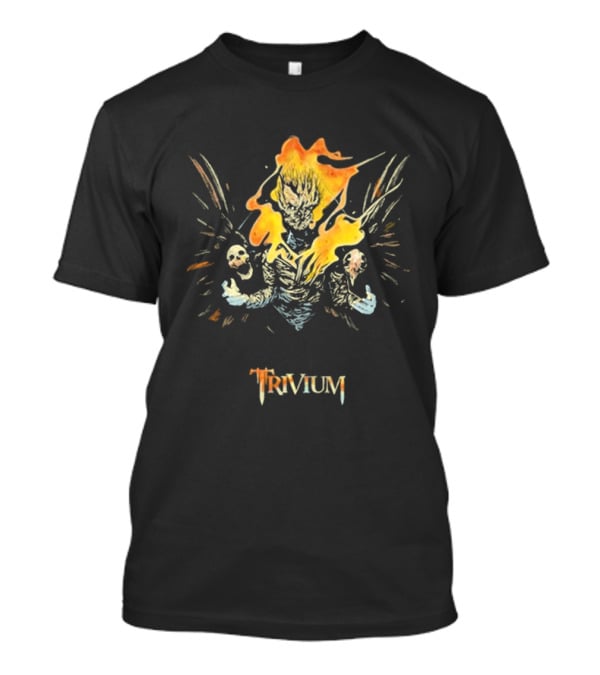 Trivium Fire Sword Flaming Demon Skulls T-Shirt