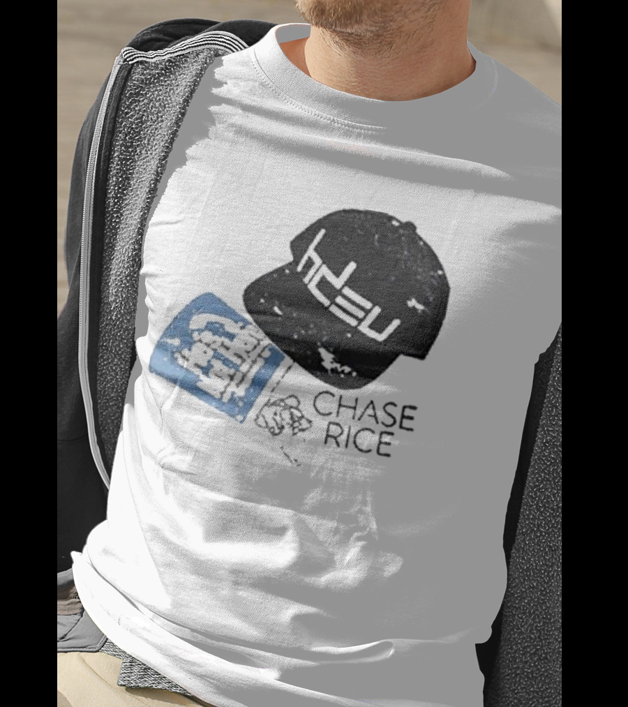 CHASE RICE HDEU Gear Hat And Blue He’s Not Here Text T-Shirt