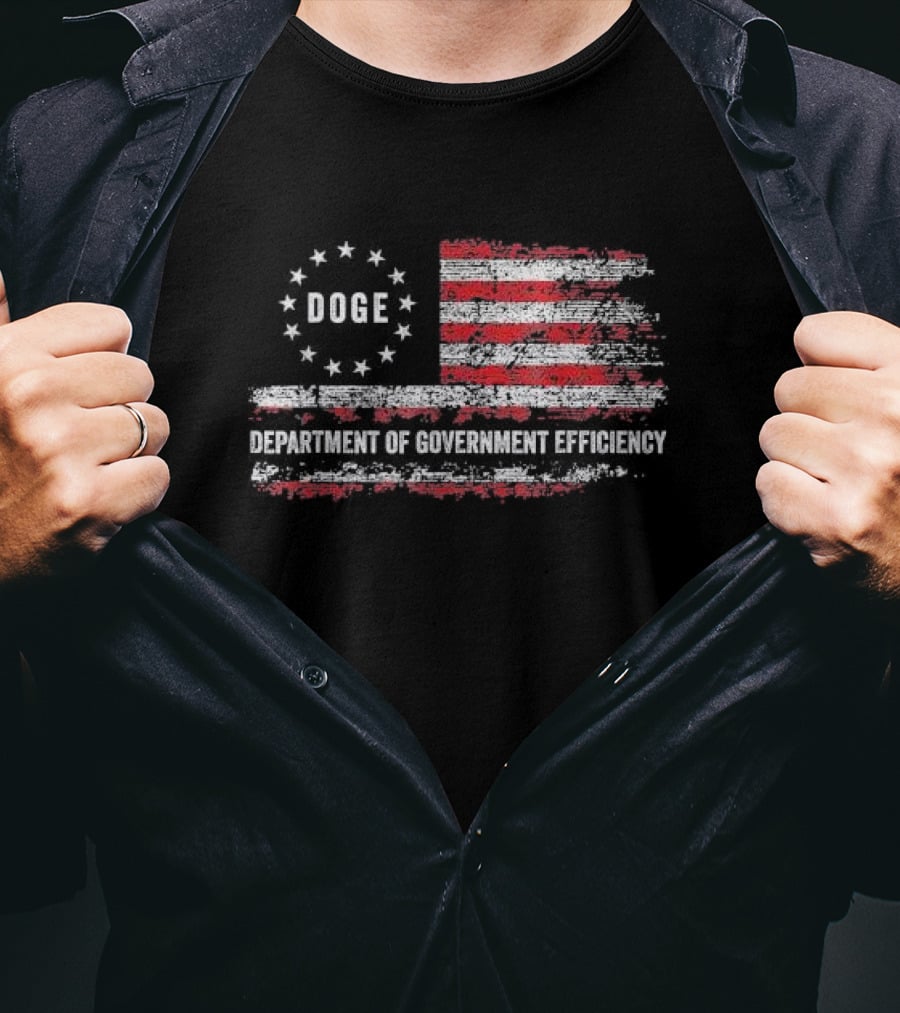 Doge Department Of Government Efficiency American Flag T-Shirt