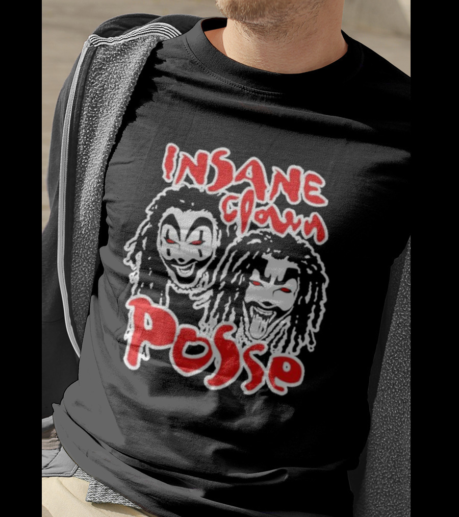 Insane Clown Posse Faces Red And White T-Shirt