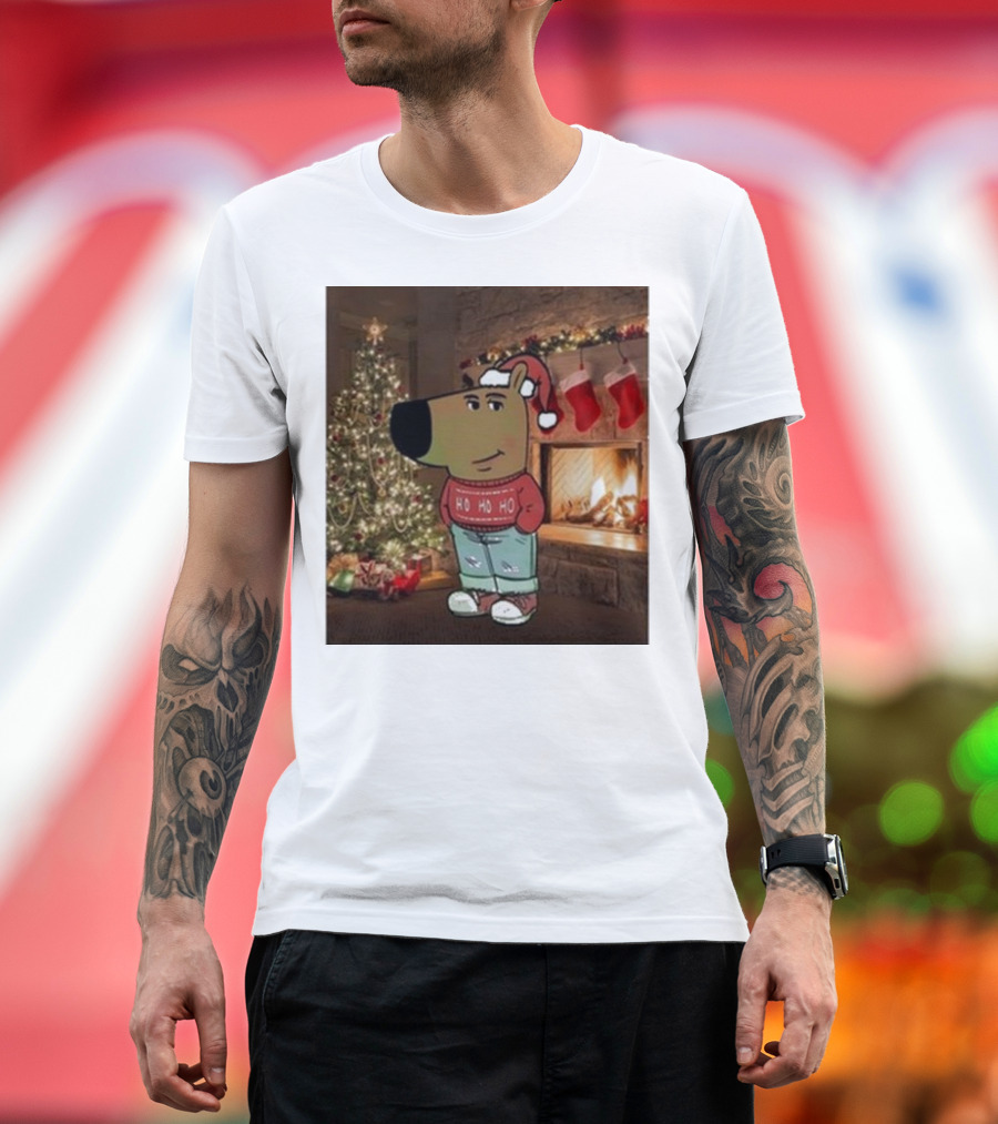 Chill Guy Dog Ho Ho Ho Merry Christmas T-Shirt