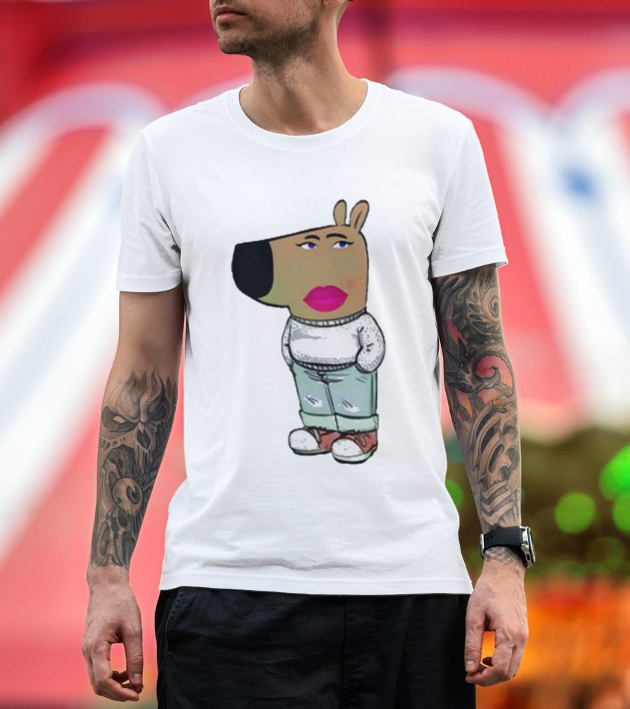 I’m Just A Chill Girl with Cartoon Dog Figure T-Shirt
