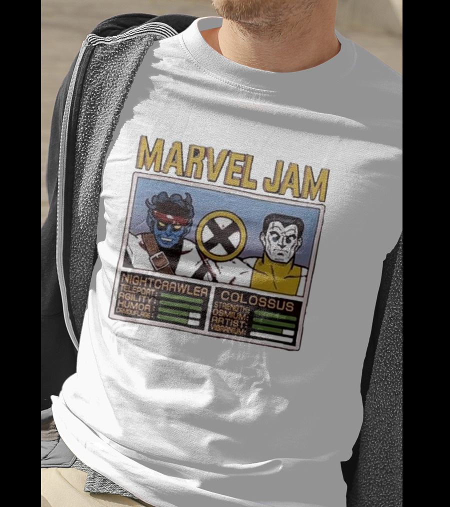 Marvel Jam Nightcrawler Colossus Teleport Agility Strength Osmium T-Shirt