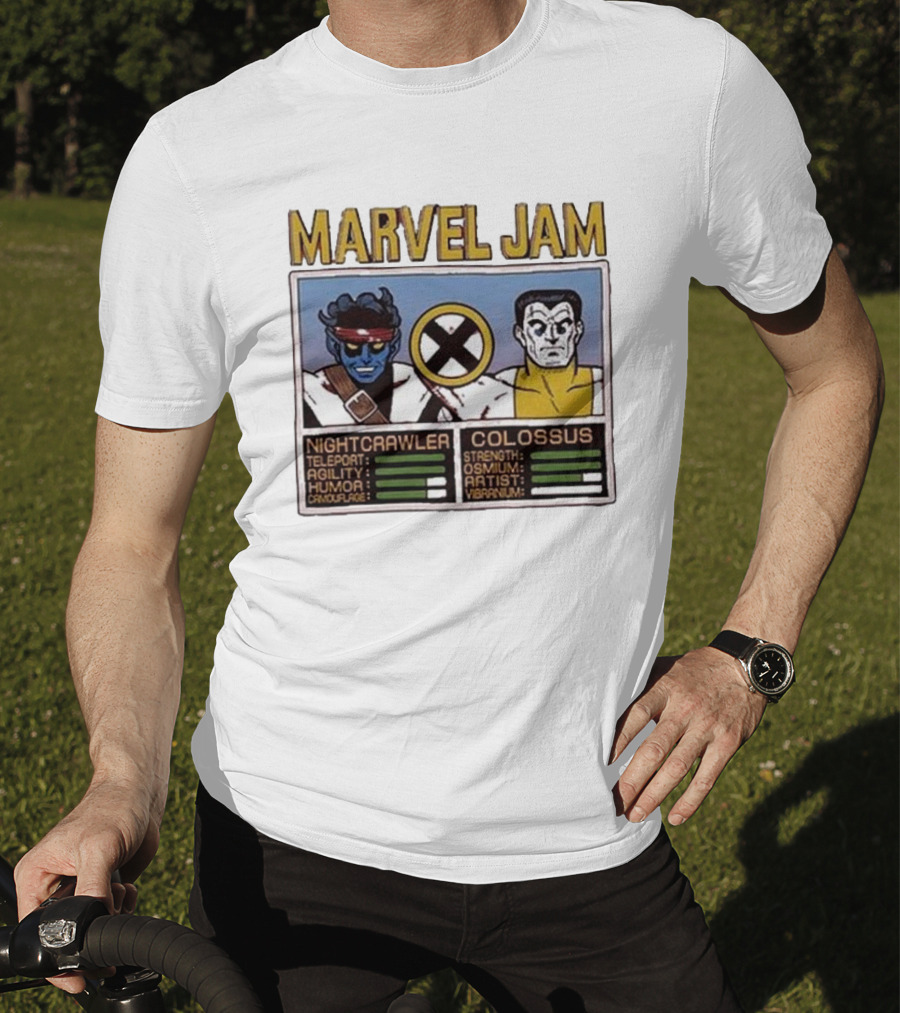Marvel Jam Nightcrawler Colossus Teleport Agility Strength Osmium T-Shirt
