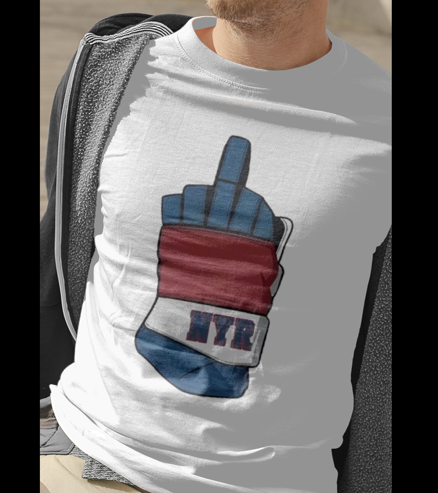 New York Rangers NYR Middle Finger Hockey Glove T-Shirt