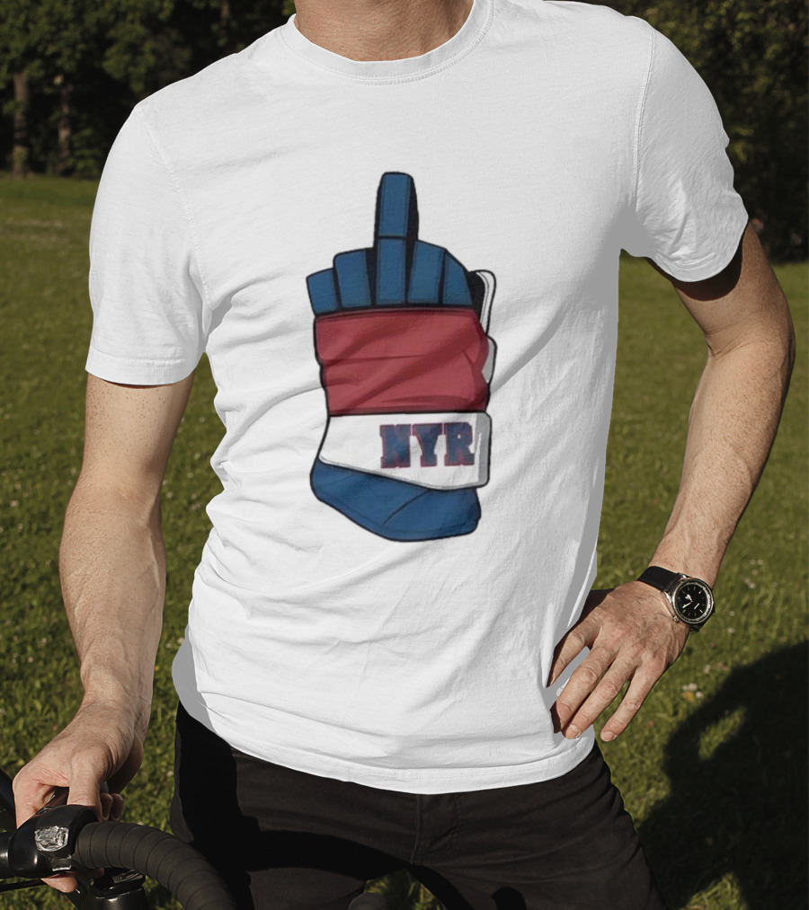 New York Rangers NYR Middle Finger Hockey Glove T-Shirt