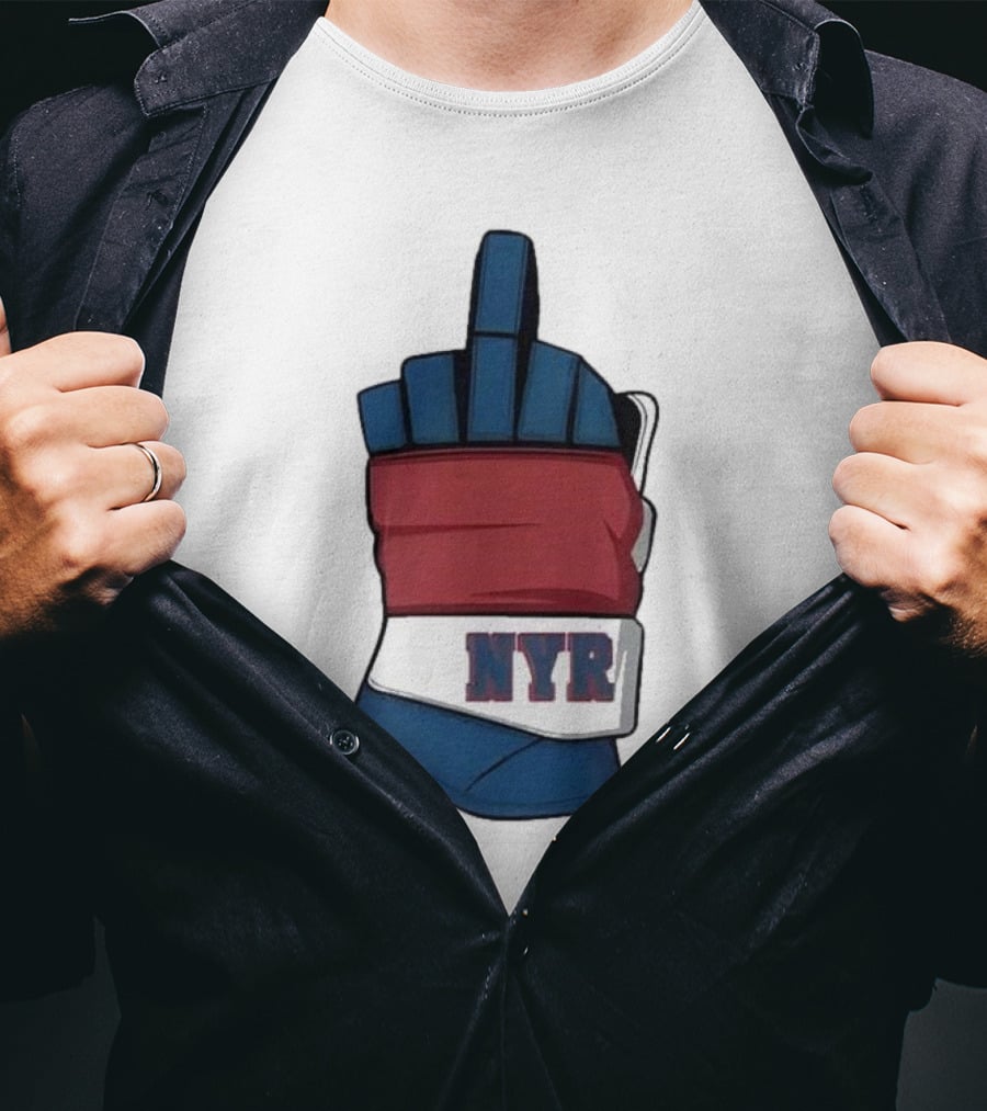 New York Rangers NYR Middle Finger Hockey Glove T-Shirt