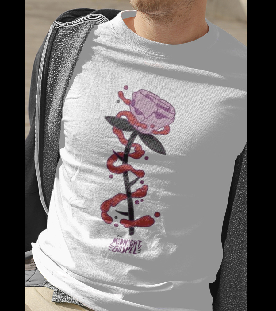 The Midnight Gospel Rose With Purple Shades And Love Swirls T-Shirt